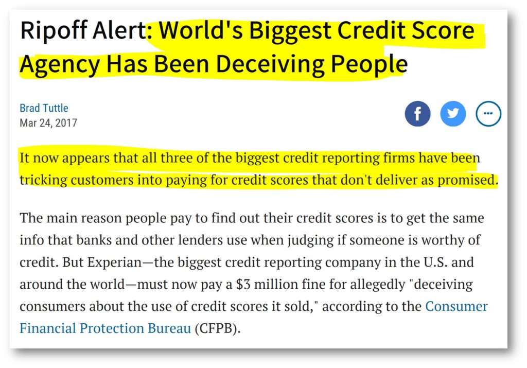 all three credit bureaus lie about credit scores