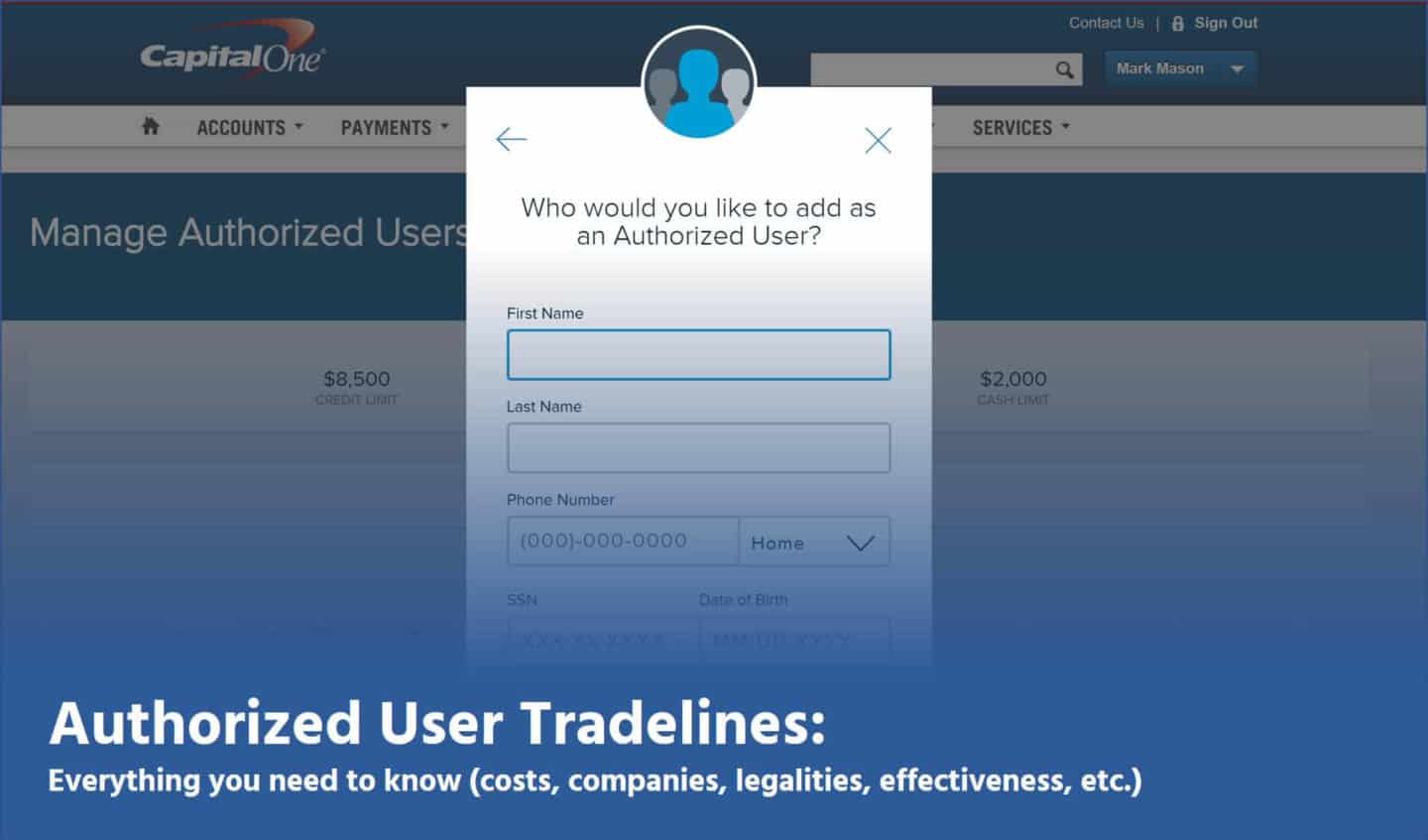 authorized user tradelines information