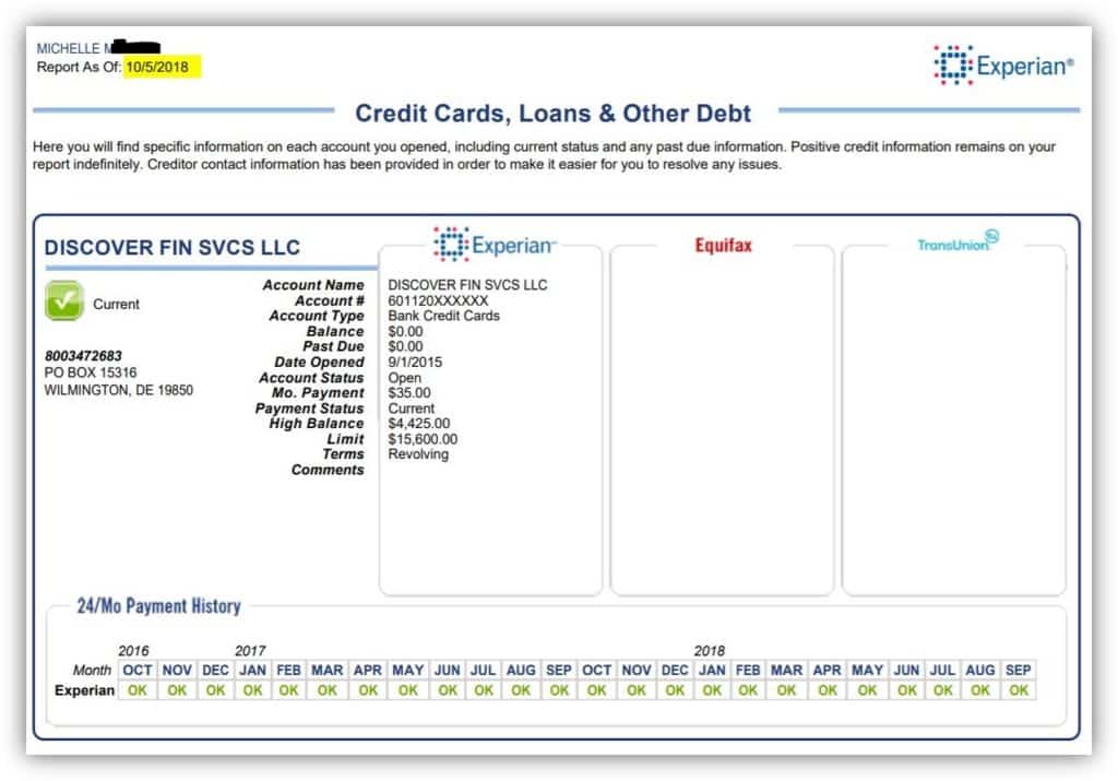 credit report for tradelines